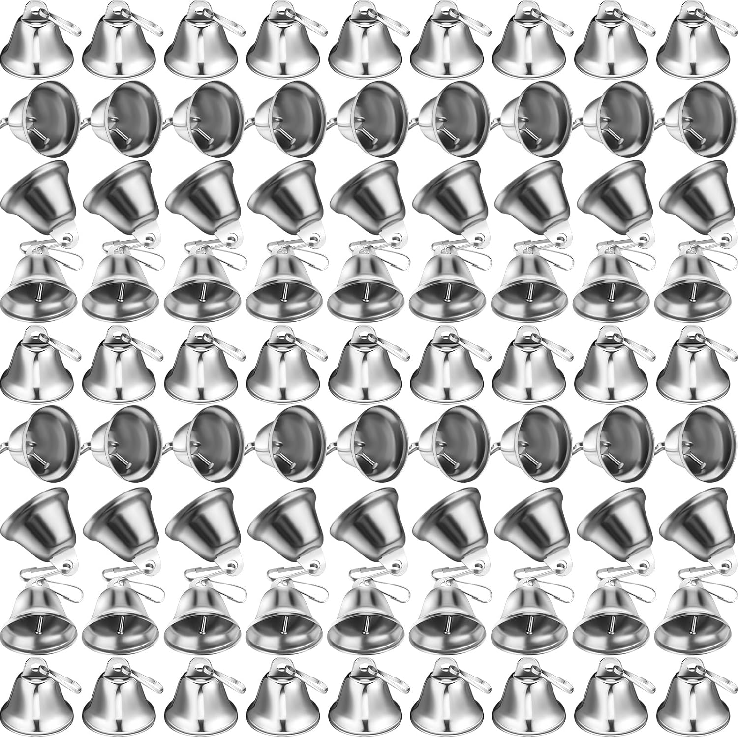 Shimeyao 100 pcs Jingle Bells with Spring Hooks for Crafts