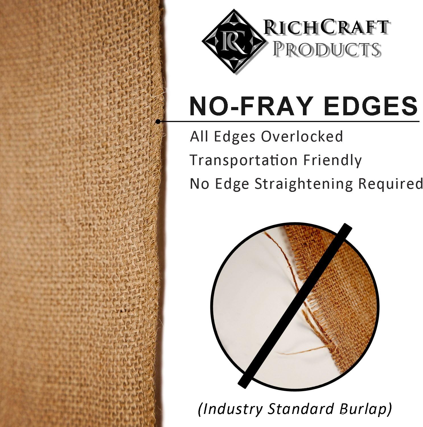 18 Inch x 10 Yd No-Fray Burlap Roll for Table Runners