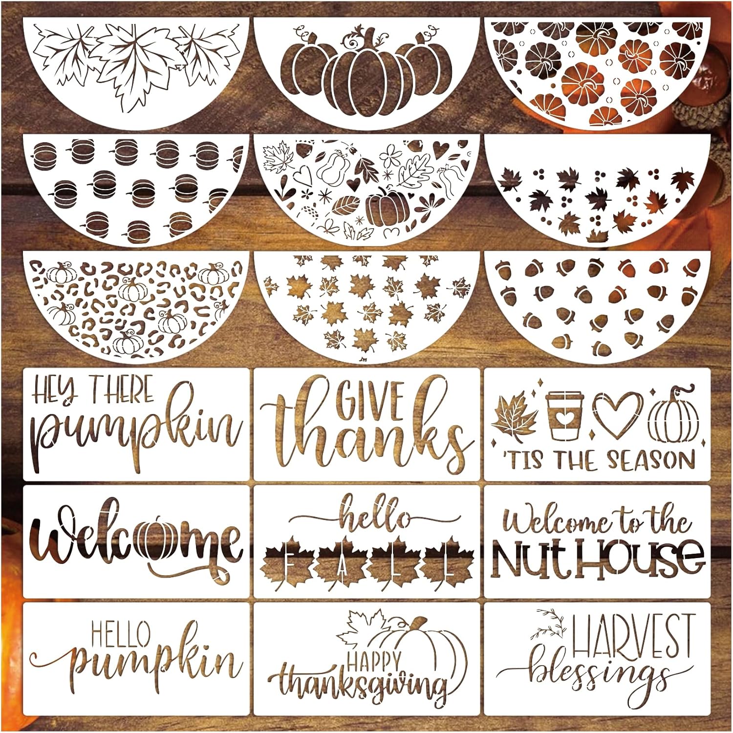 18 Fall Stencils for Painting on Wood Reusable