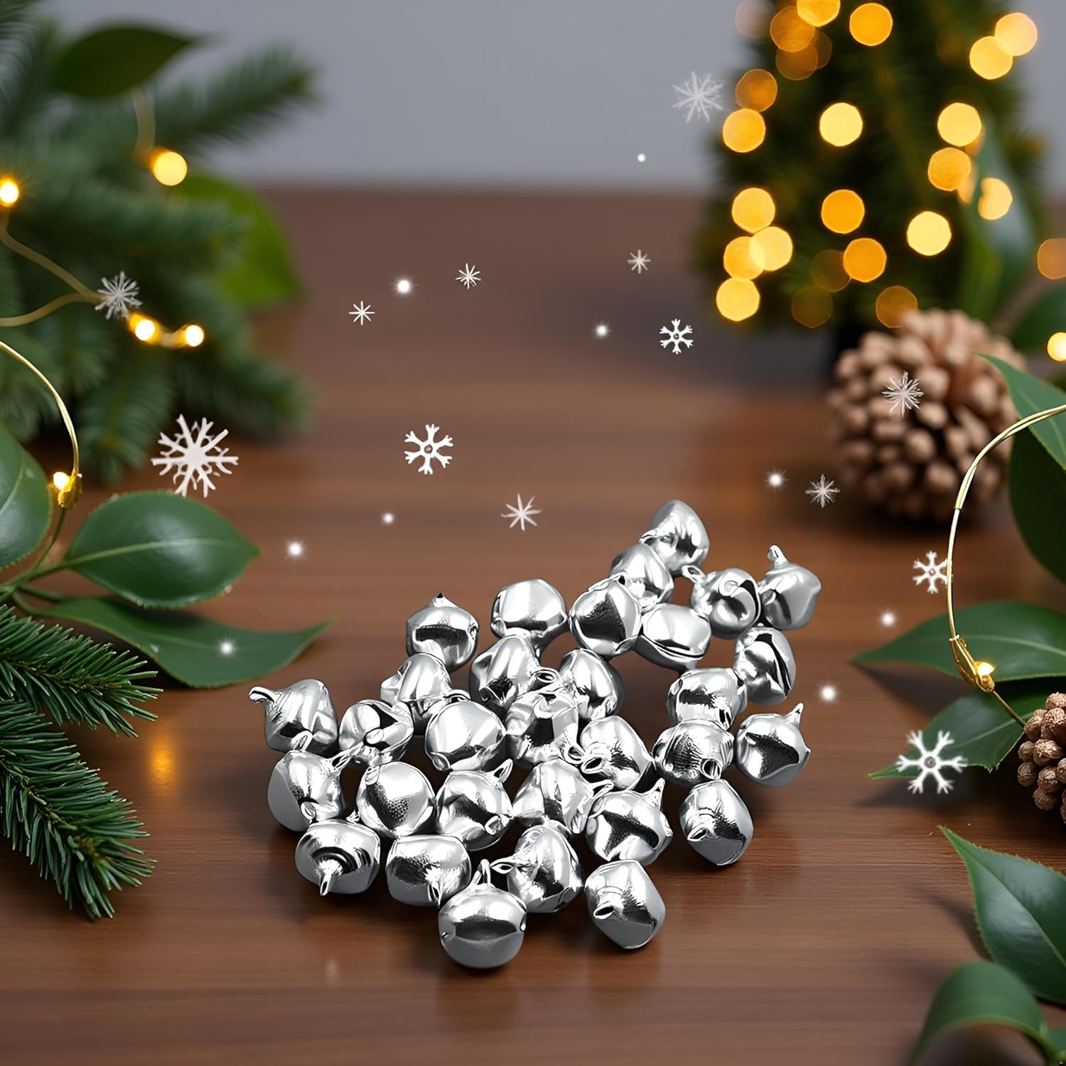 100Pcs Silver 6mm Jingle Bells for Crafts and Decorations
