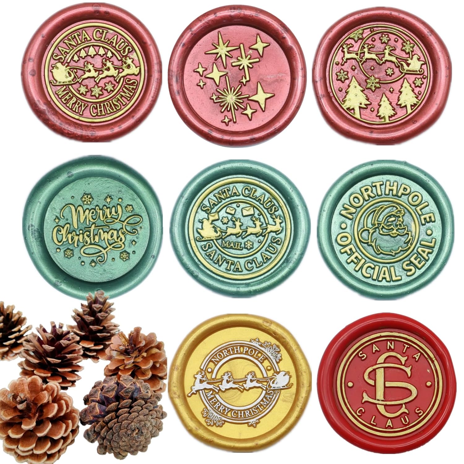 Santa Claus Wax Seal Stamp Set 2 Pcs