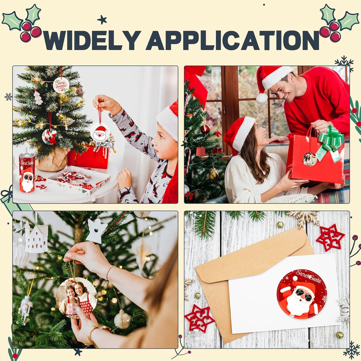 Joyclub 12PCS 3 Sublimation Ornament Blanks