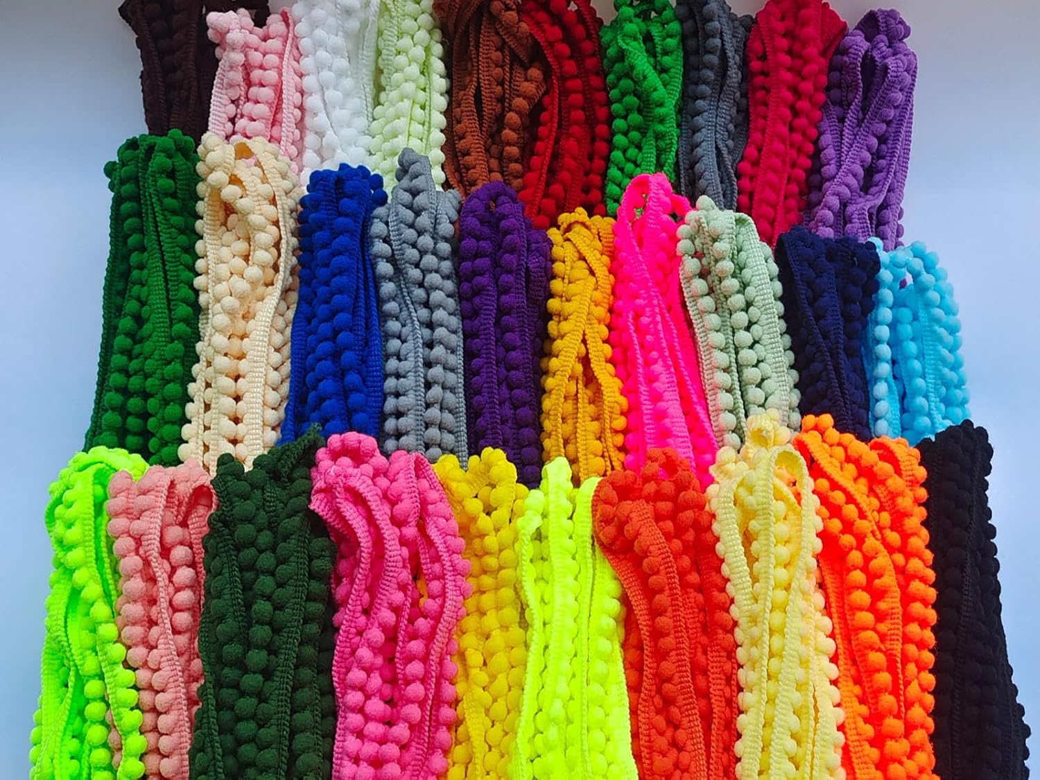 Mini Pom Pom Trim 8 Yards Peach 5mm Ball Fringe for Sewing