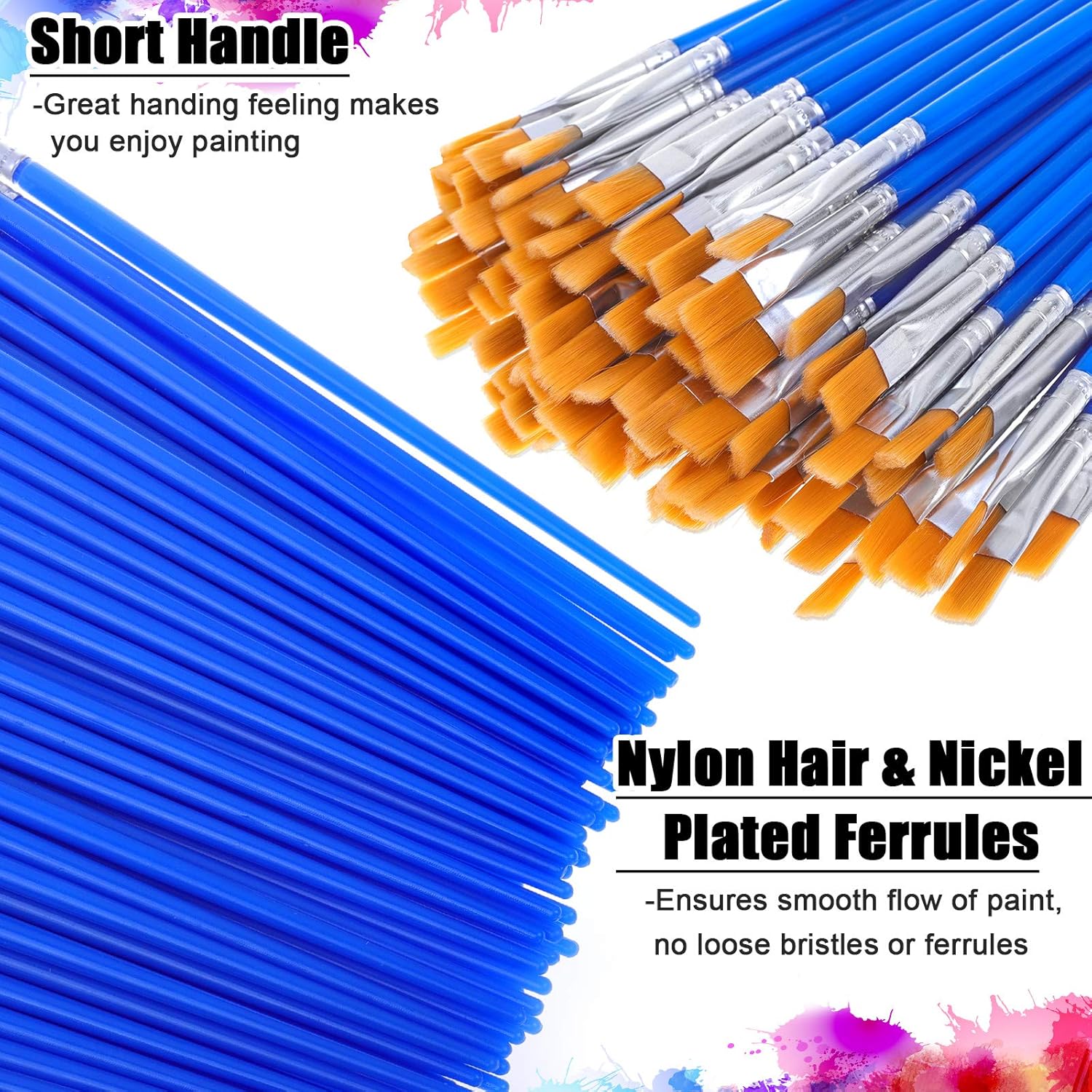 100 Pcs Small Paint Brushes Set for Kids and Crafts