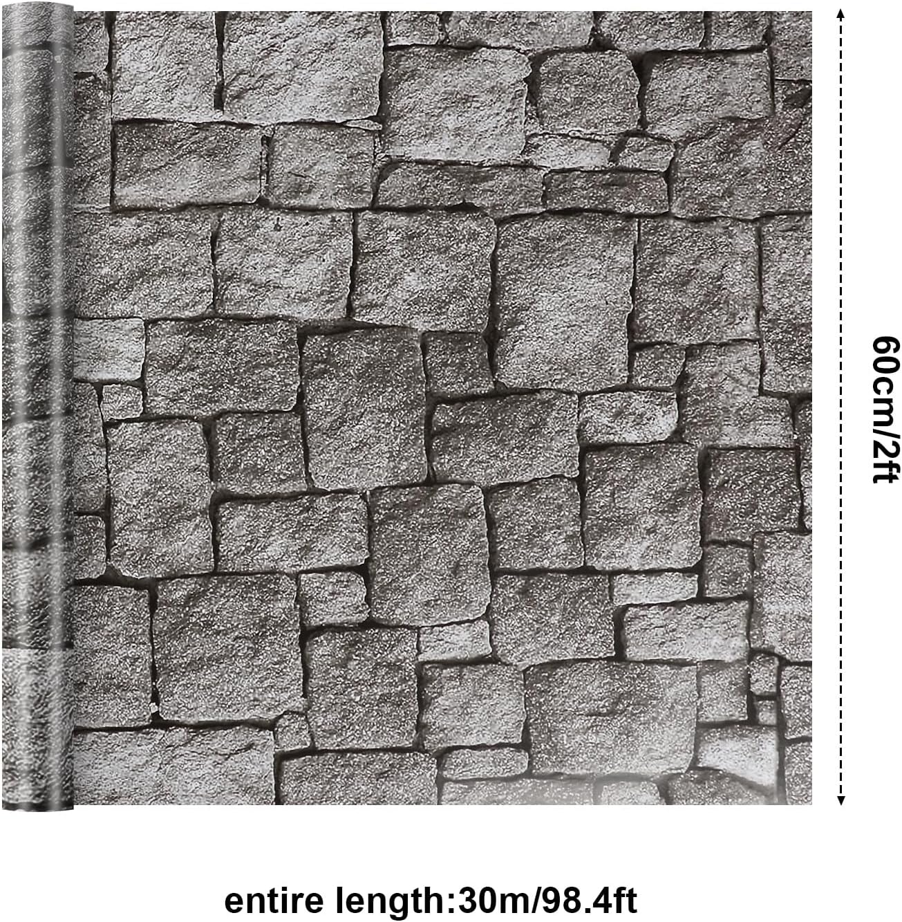 Tenceur Gray Brick Bulletin Board Paper Roll 24x100ft Classroom Decor