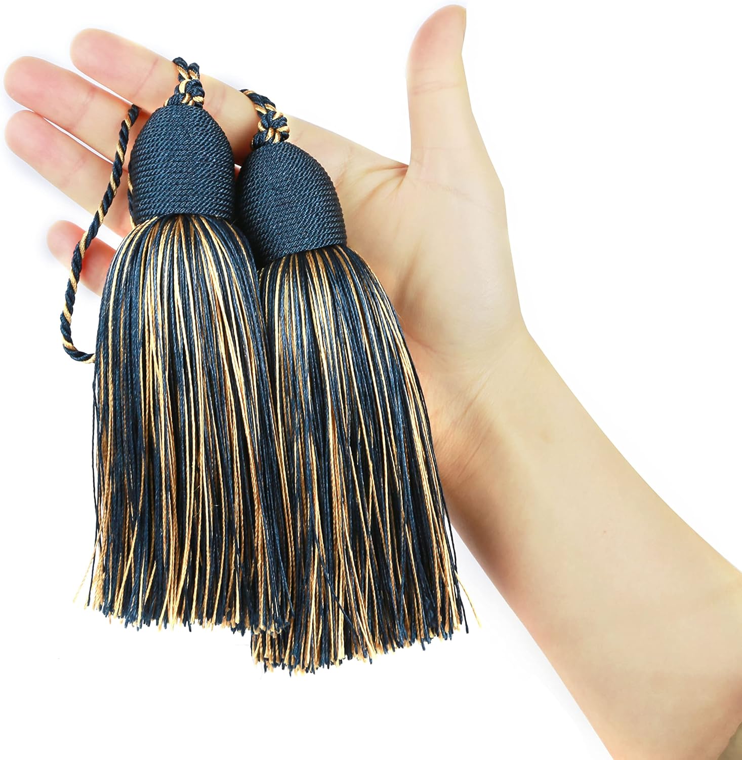 Fenghuangwu 2pcs Tassel Charms with Loop for DIY Crafts