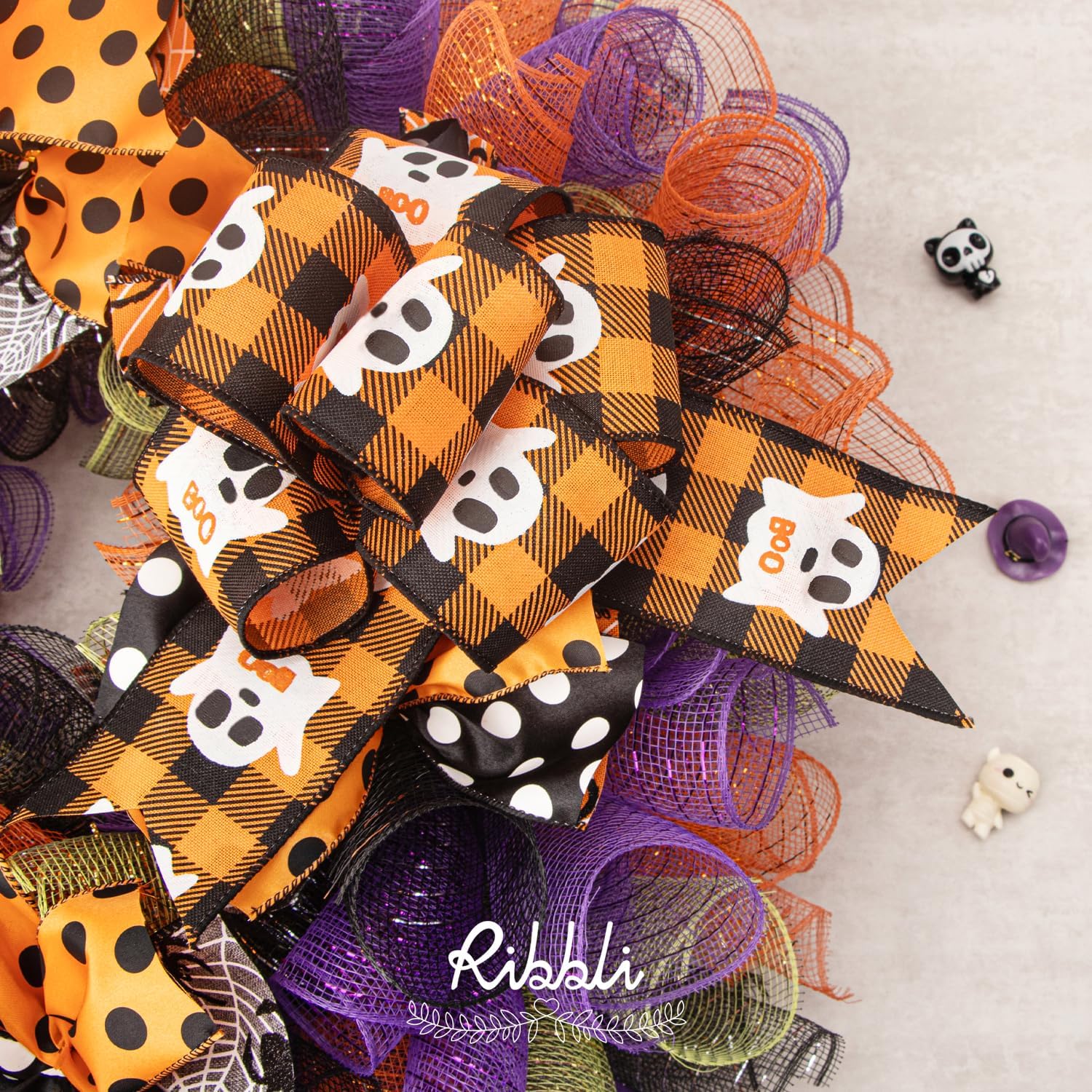 Ribbli 2 Rolls Black Mesh Ribbon 10 Inch x 30 Feet