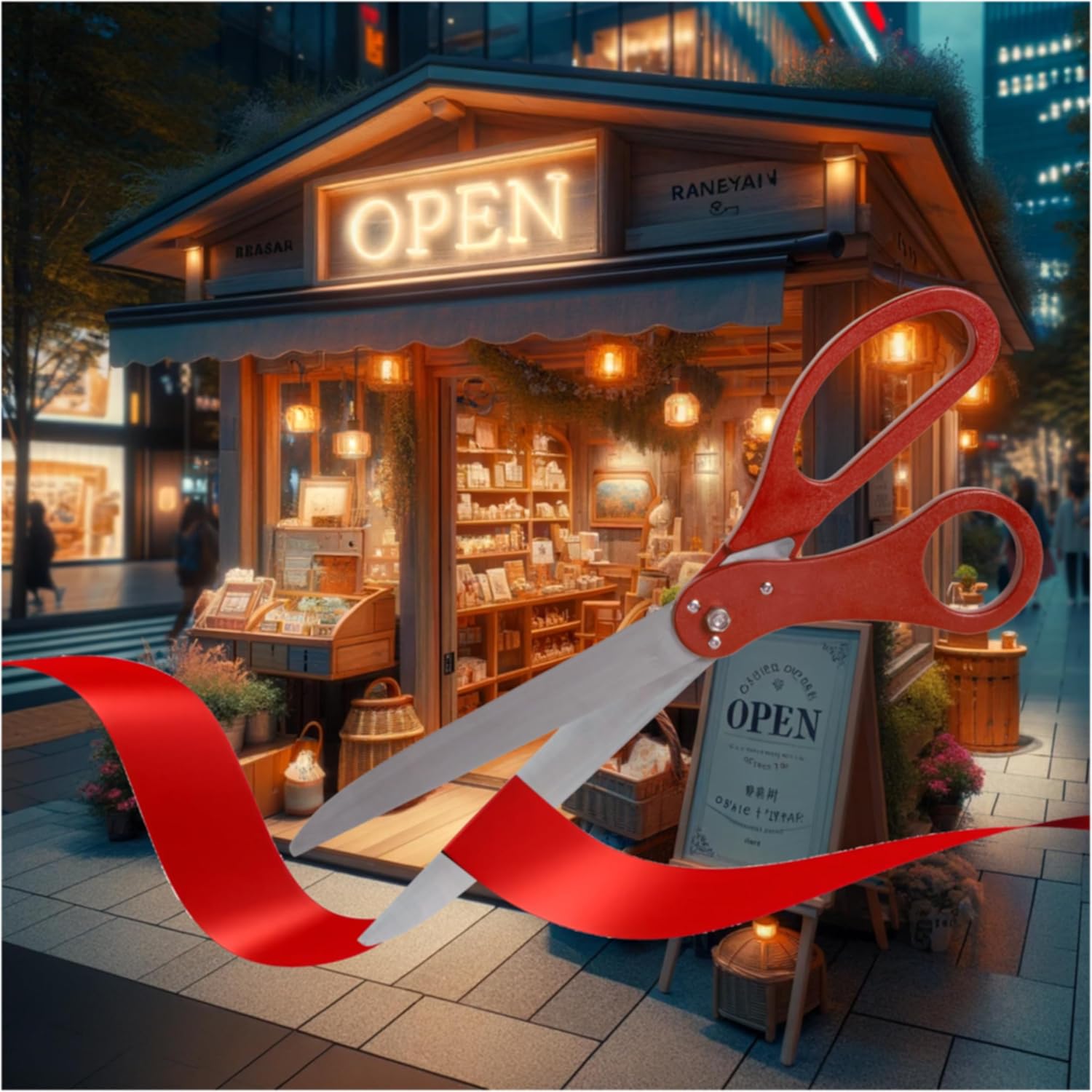 Big Ribbon Cutting Ceremony Kit 30 Inch Red Scissors