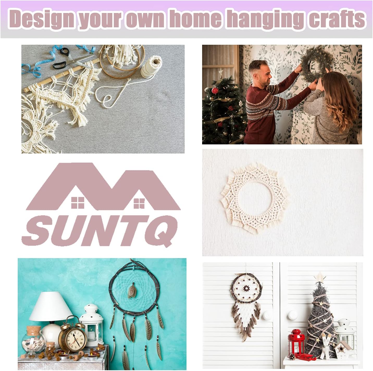 SUNTQ Macrame Hoops Ring for Dream Catcher Metal Crafts