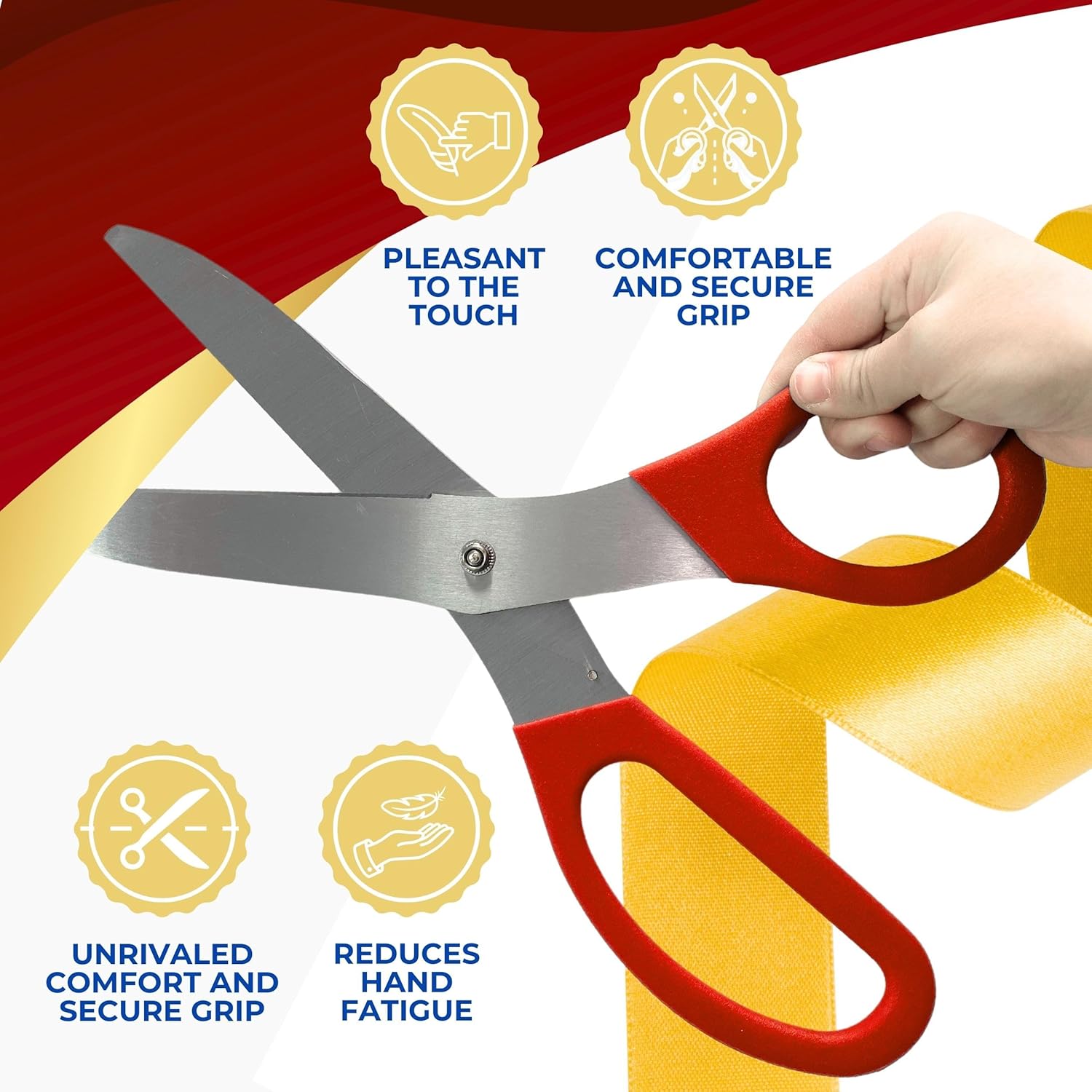 Grand Opening Ribbon Cutting Kit - Red Gold Scissors