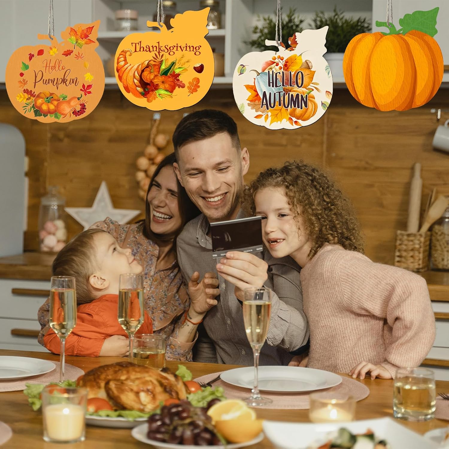 7 Inch Unfinished Wooden Pumpkins Set of 10