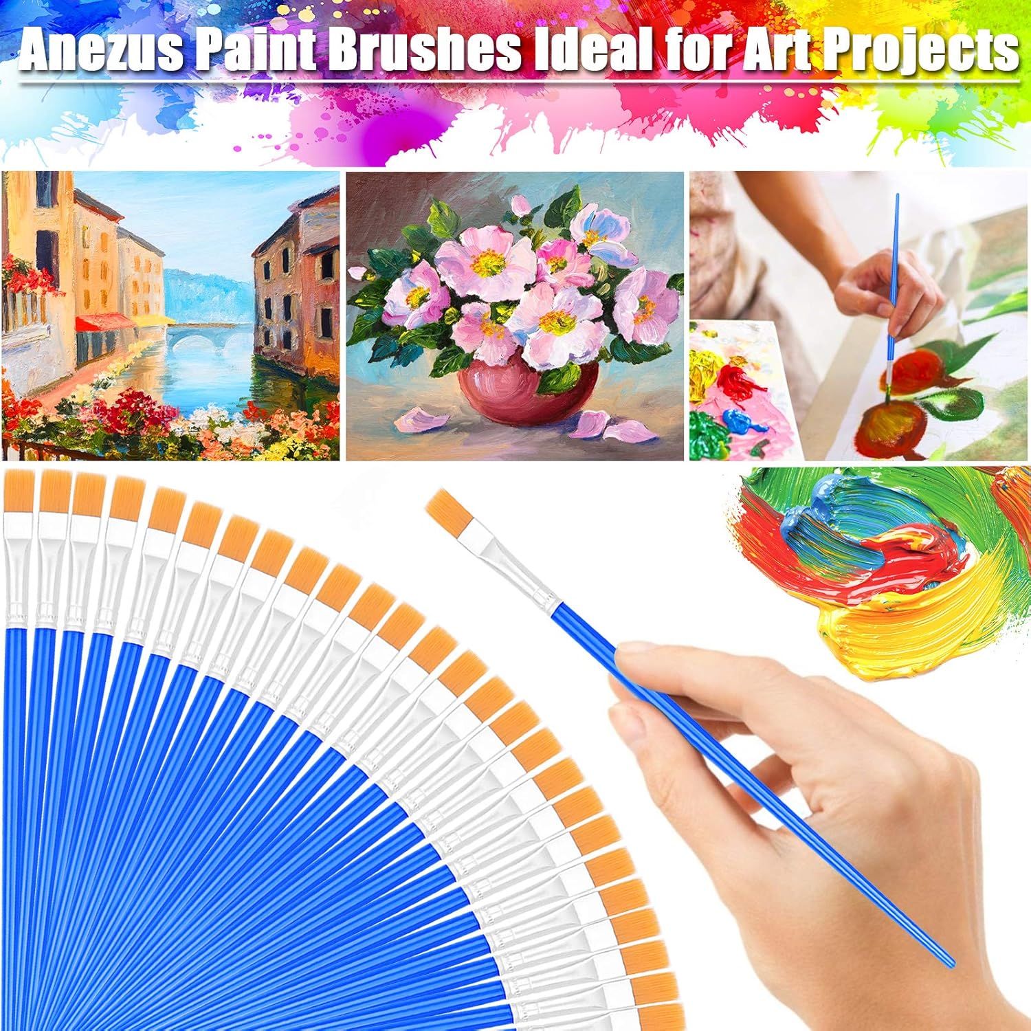 100 Pcs Small Paint Brushes Set for Kids and Crafts