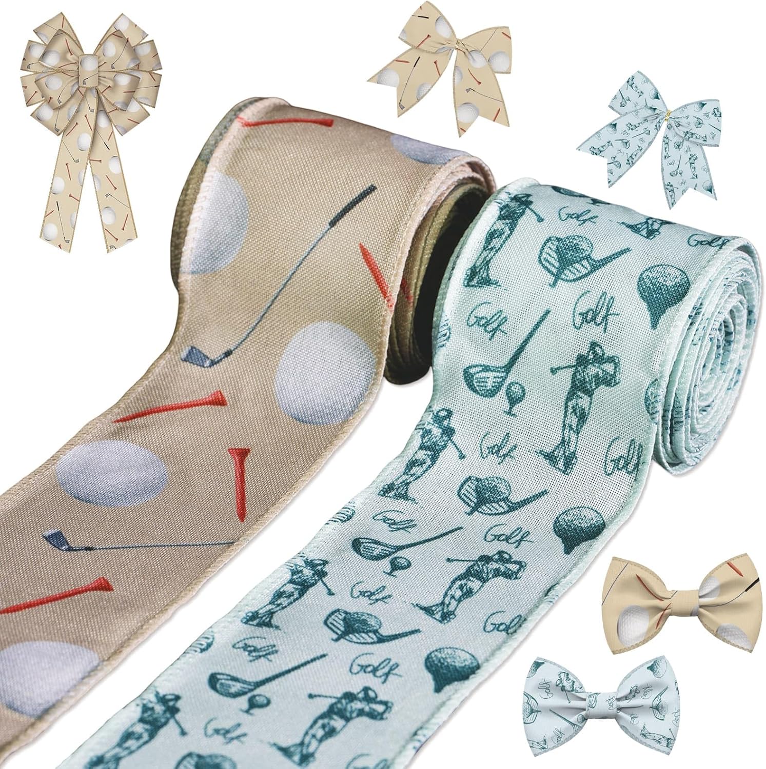 YKW 2 Rolls Golf Ribbon - 25 Inch x 5 Yards Each