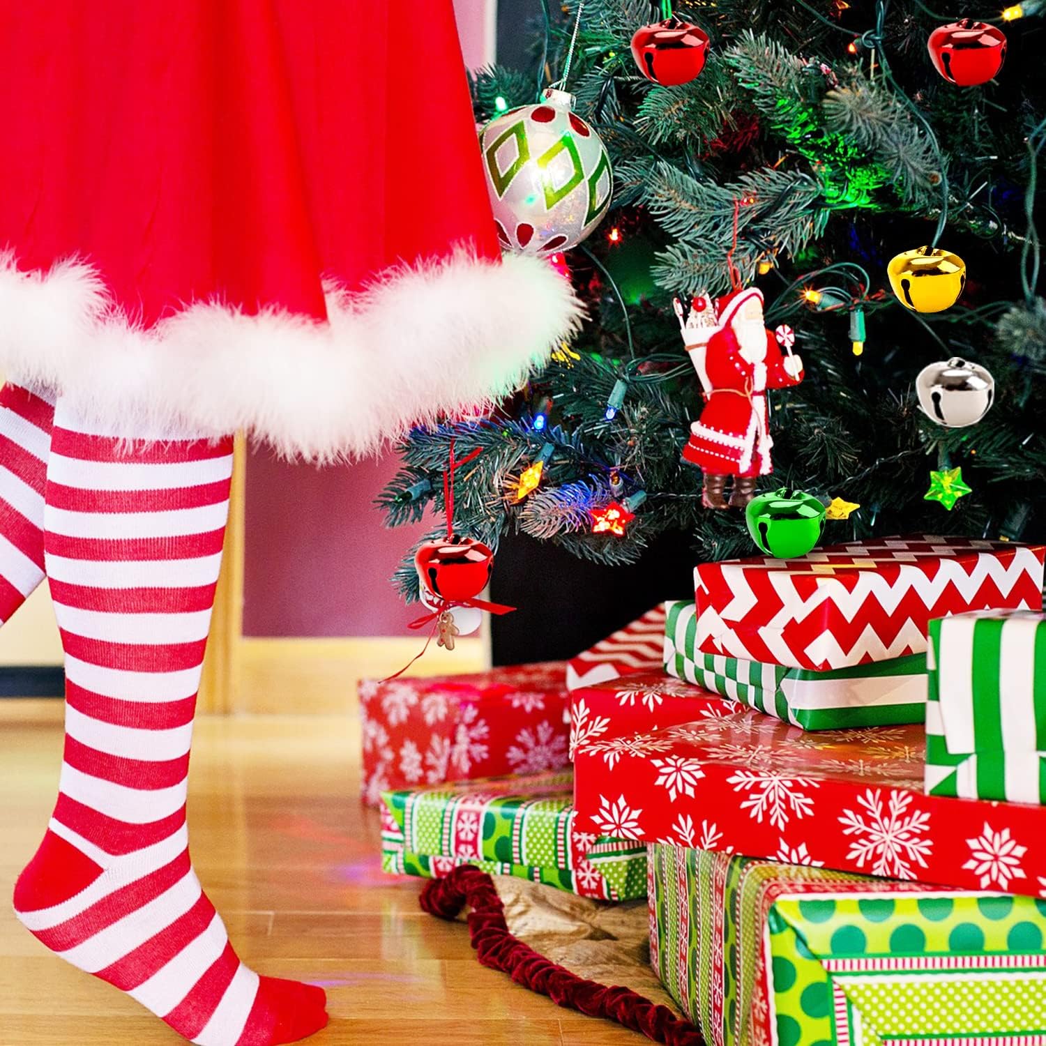 118 Inch Jingle Bells 40 Pack for Christmas Decor