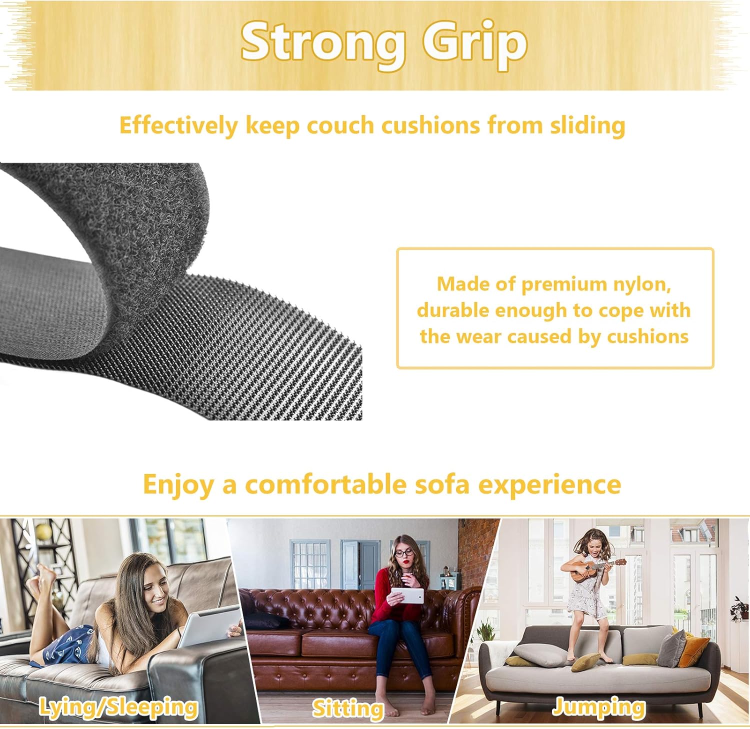 KAEGREEL Non-Slip Cushion Pads with Hook Loop Tape