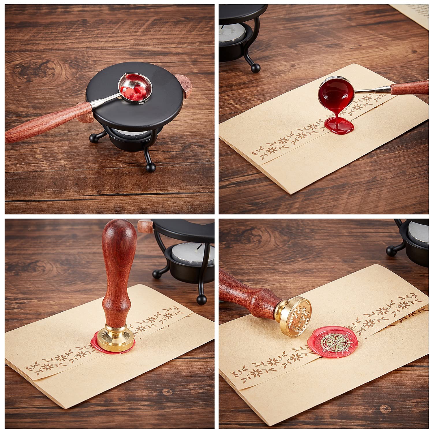 CRASPIRE Halloween Wax Seal Stamp 25mm Brass Head with Wood Handle