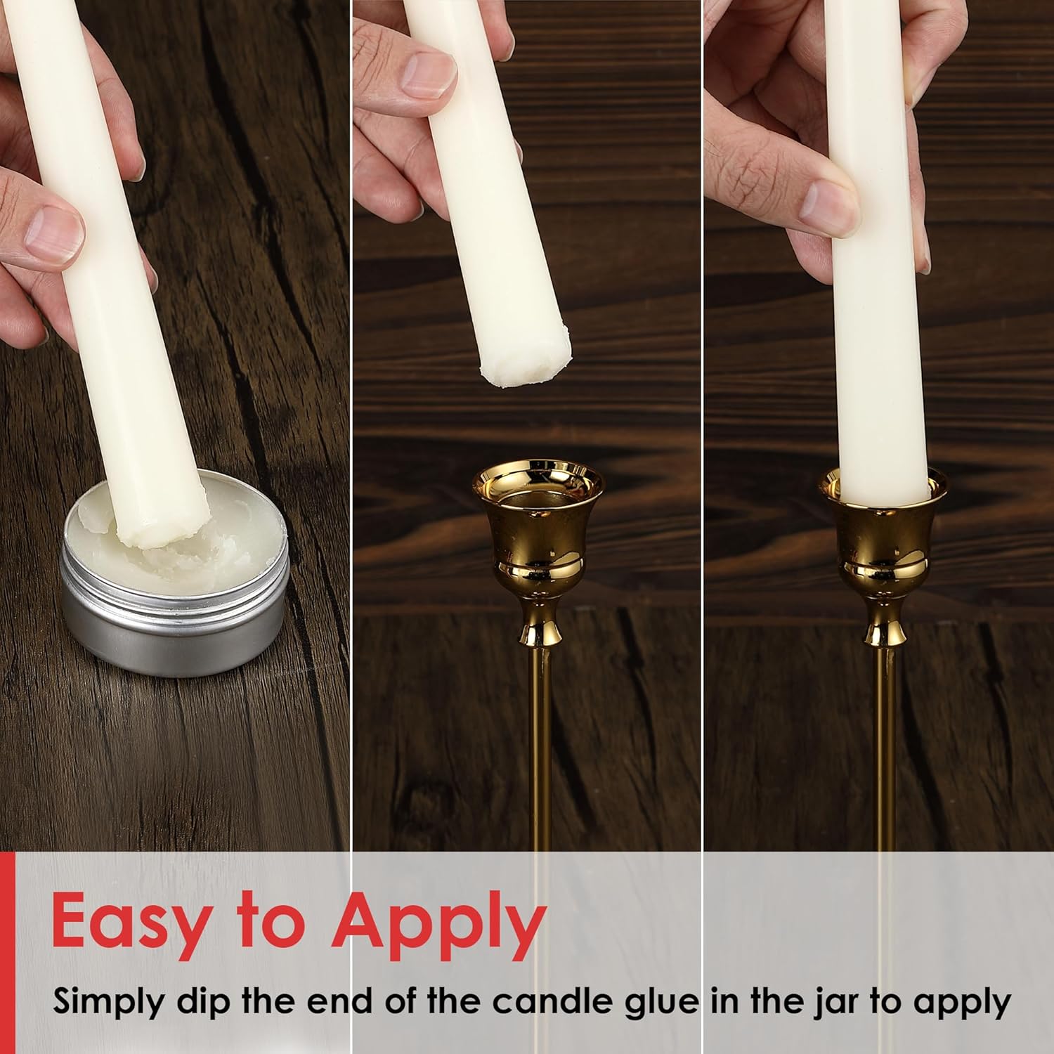 Enhon Candle Stick Glue for Taper Candles 2 Pack 4 Oz Total