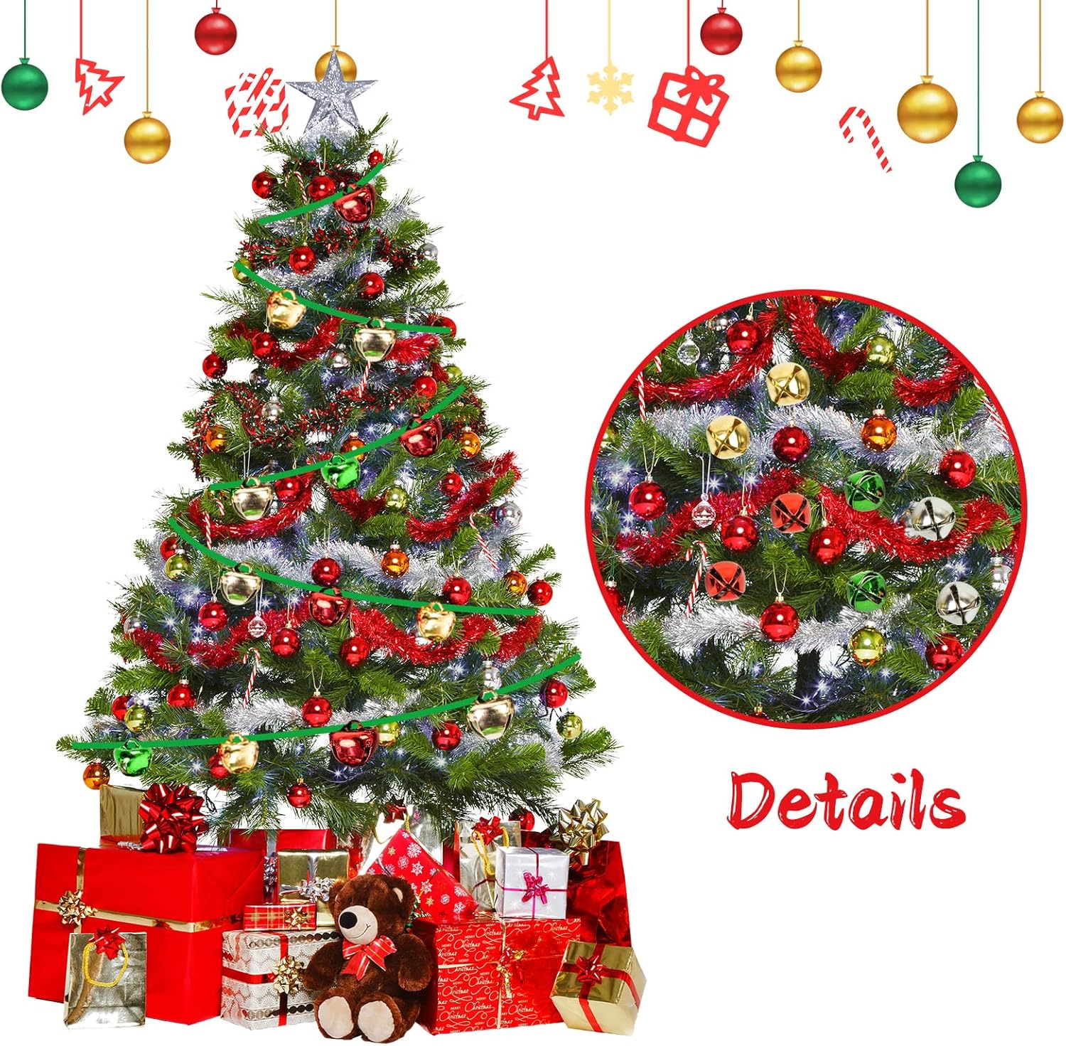 120Pcs Jingle Bells for Christmas and Pet Decorations