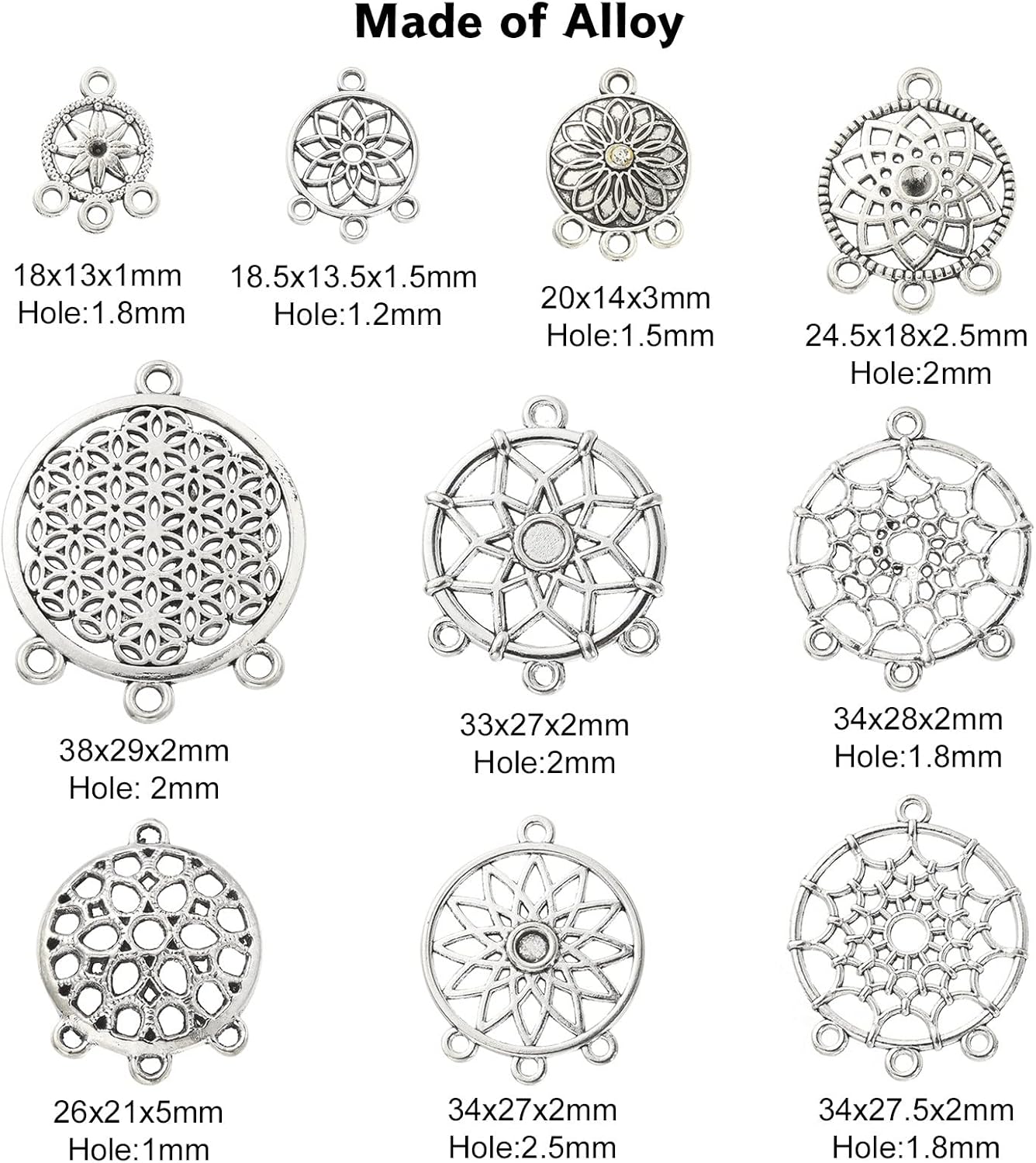 KitBeads Alloy Dream Catcher Charms for Jewelry Making