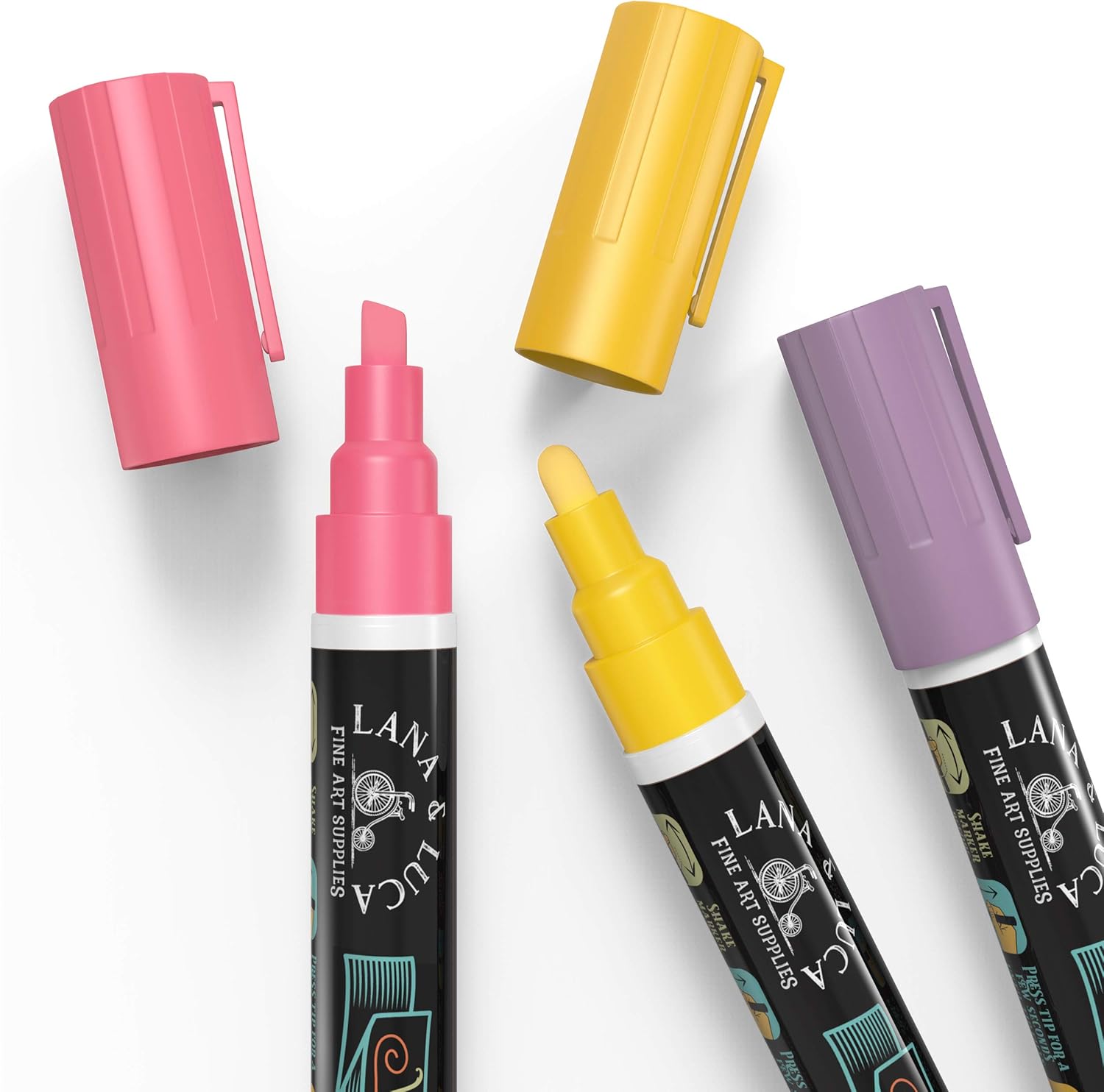 LANA LUCA Liquid Chalk Markers for Blackboards 8 Pack