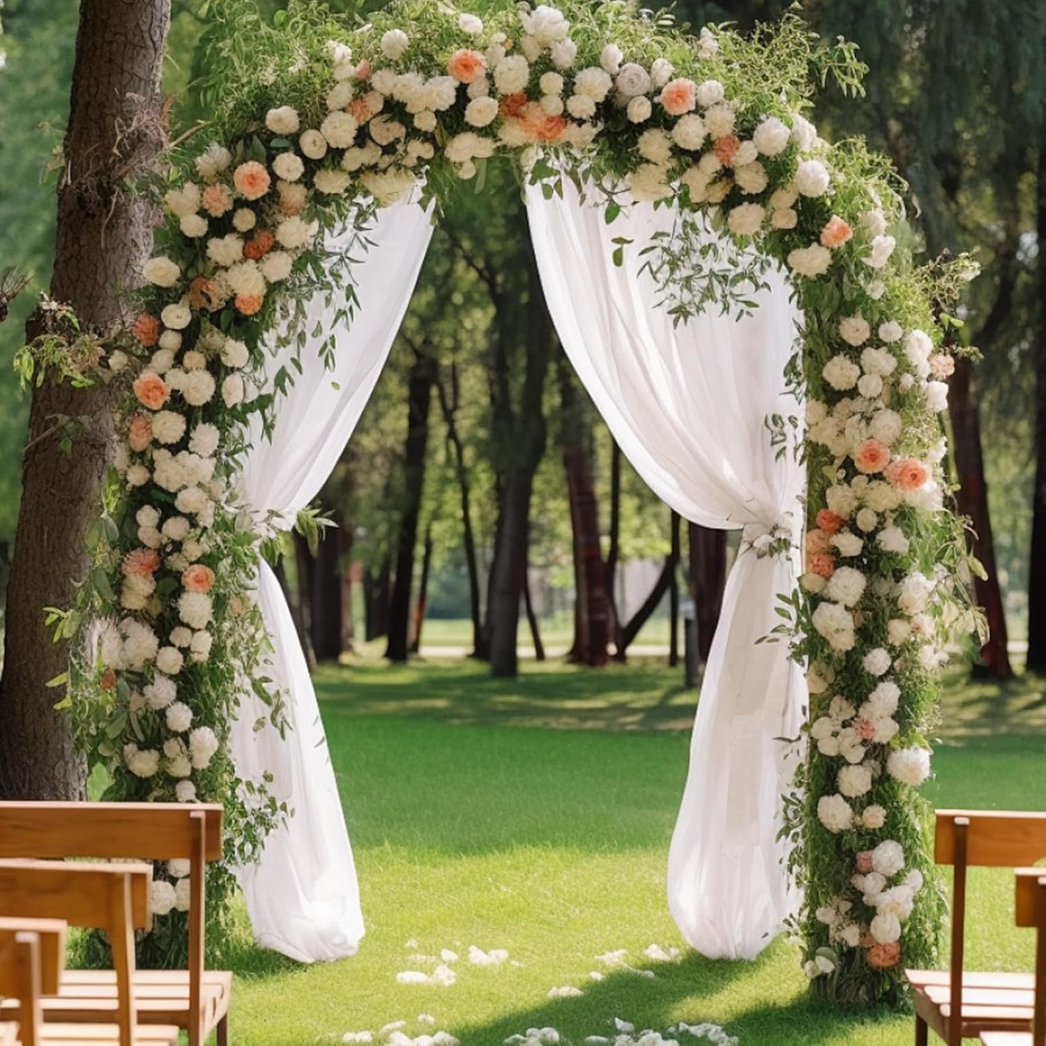 CANIPHA Organza Sheer Fabric for Bridal Decor 72x59in