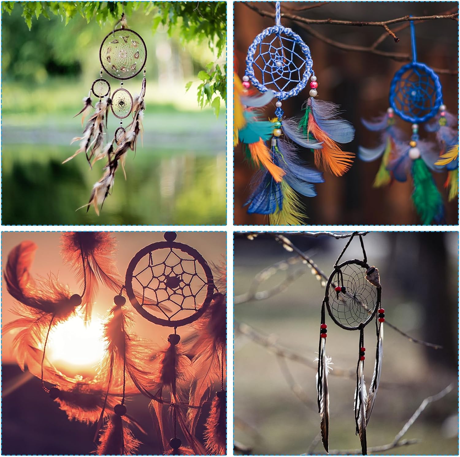 PATIKIL 51 Inch Dream Catcher Rings 12 Pcs White