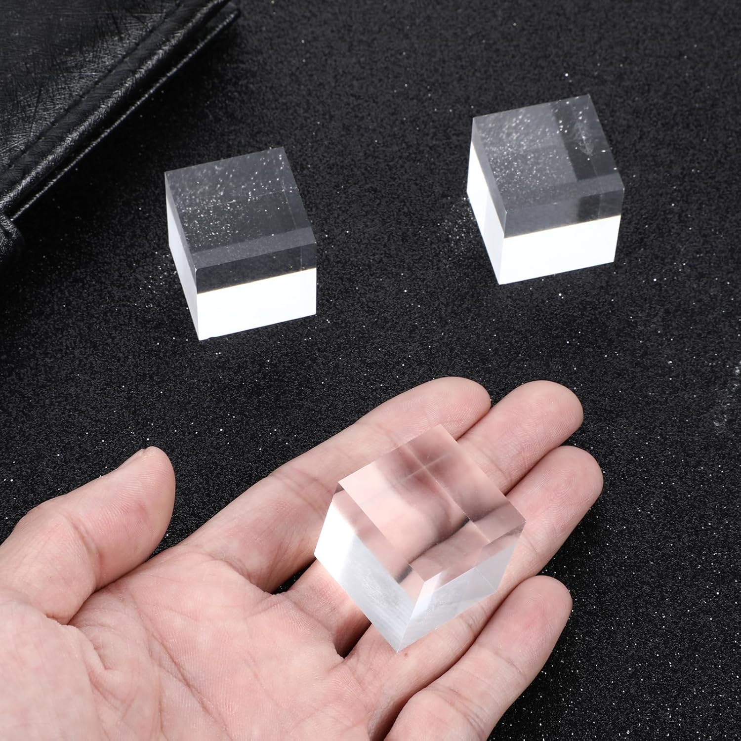 16 Pcs Clear Acrylic Display Blocks for Jewelry and Collectibles