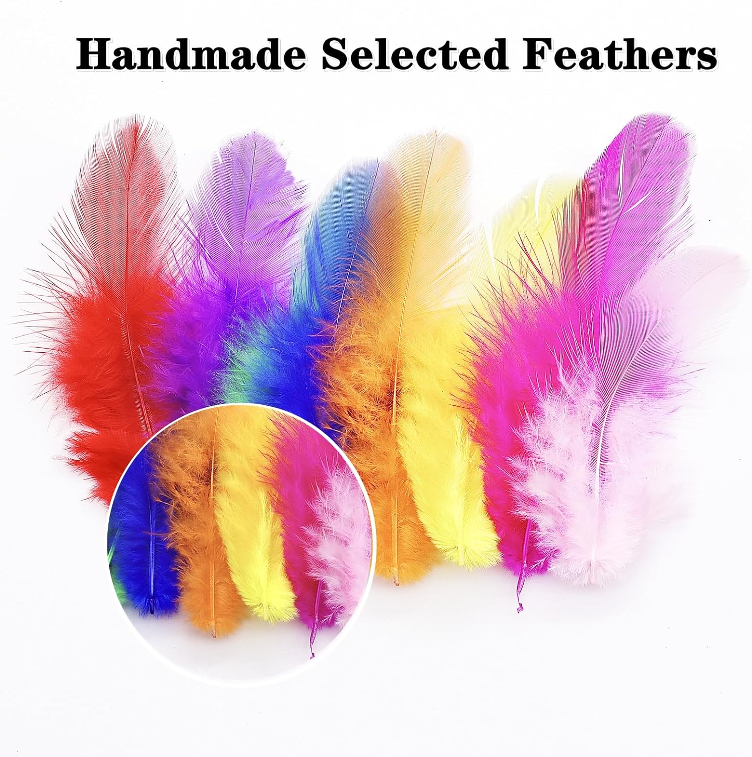 800Pcs Colorful Craft Rooster Feathers 3-5 Inch