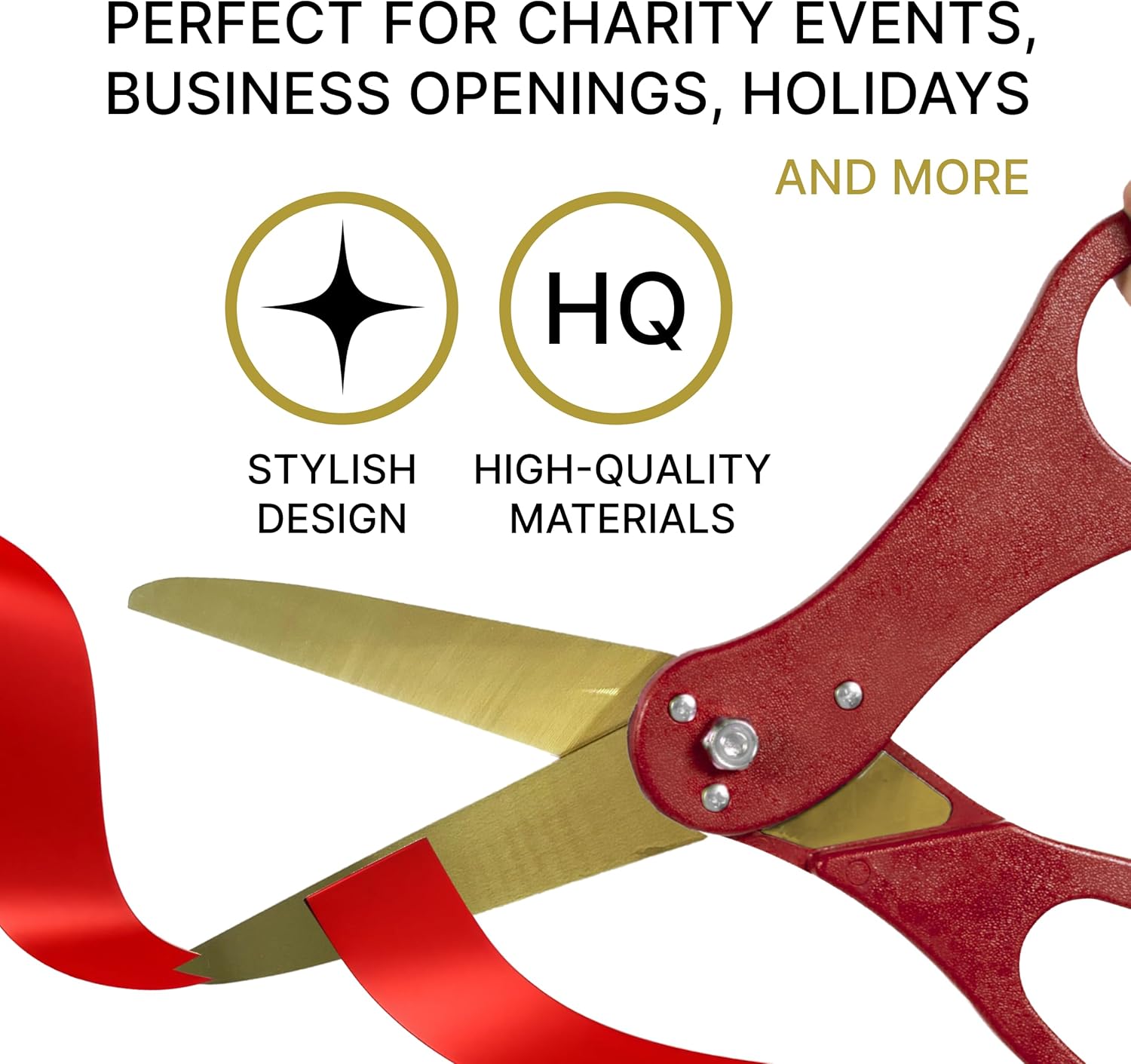Red Ribbon Cutting Ceremony Kit with 20 Scissors