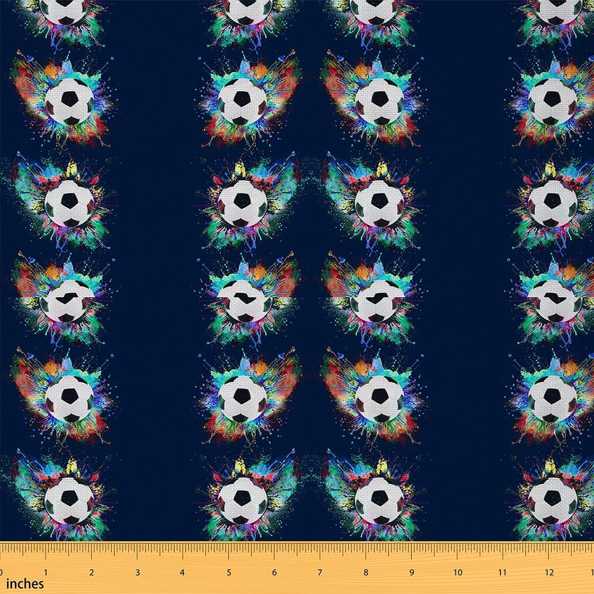Kids Soccer Ball Pattern Waterproof Fabric by the Yard