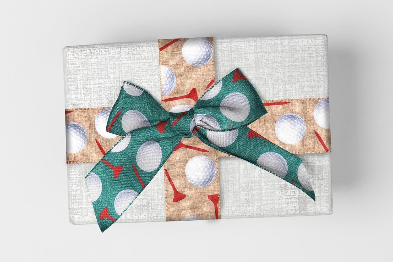 Golf Ball Wired Edge Ribbon for Wreaths and Bows