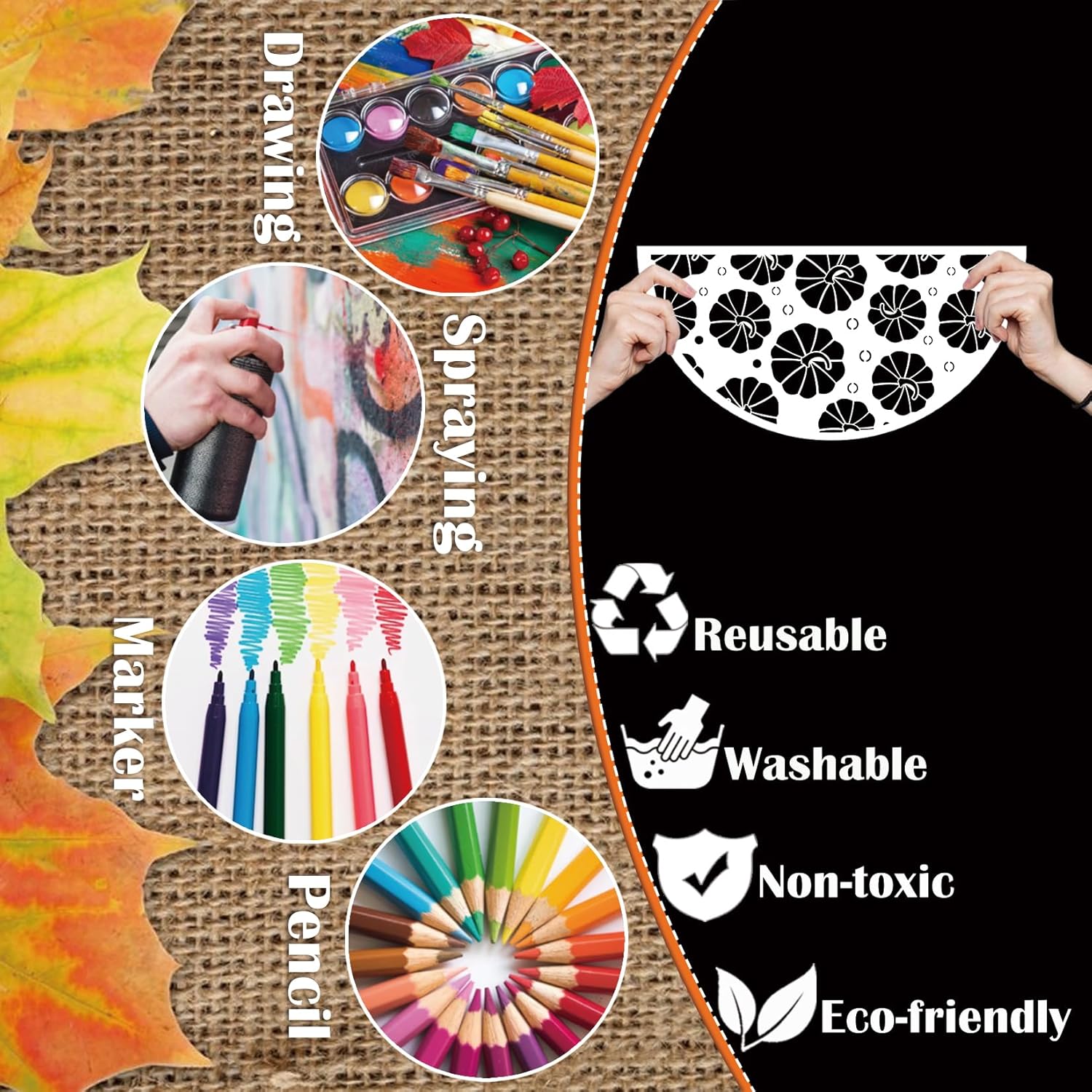 18 Fall Stencils for Painting on Wood Reusable