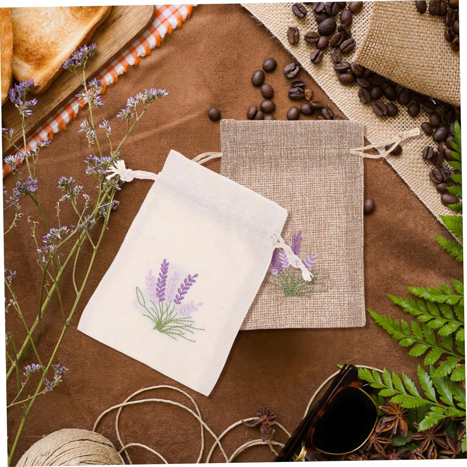 Cabilock 12pcs Lavender Sachet Bags Drawstring Empty Packaging Pouches