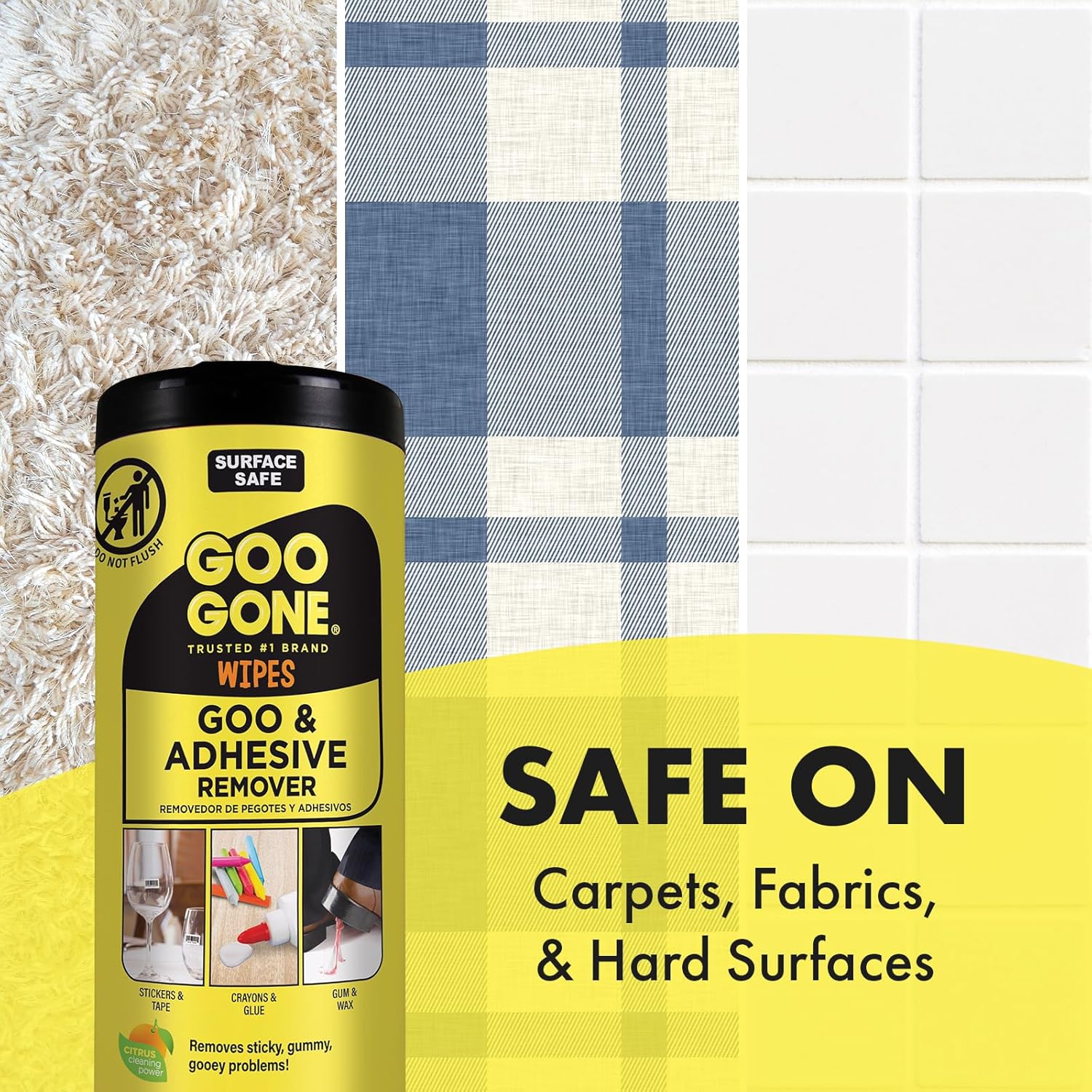 Goo Gone Adhesive Remover Wipes 2 Pack 48 Count