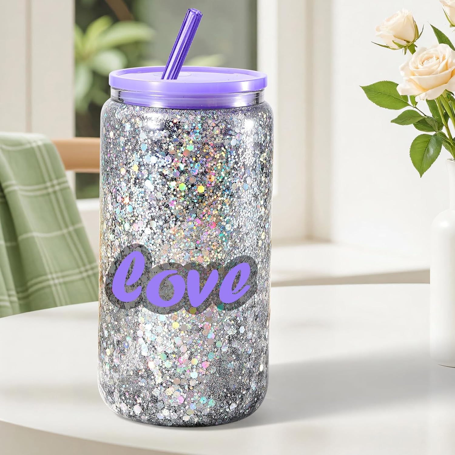 Snow Globe Tumbler Kit DIY Craft Supplies for Glitter Snow Globe Making