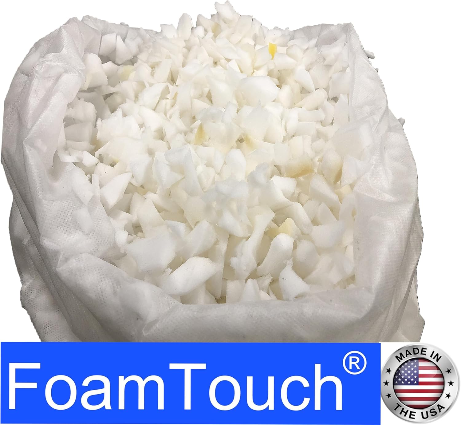 FoamTouch Premium Grade High Density 5lb White Shredded Memory Foam Filler