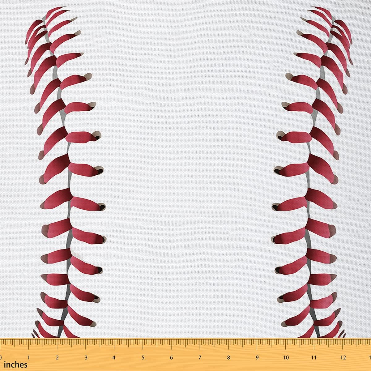 Erosebridal Baseball Laces Fabric by the Yard - 1 Yard Red and White Lace