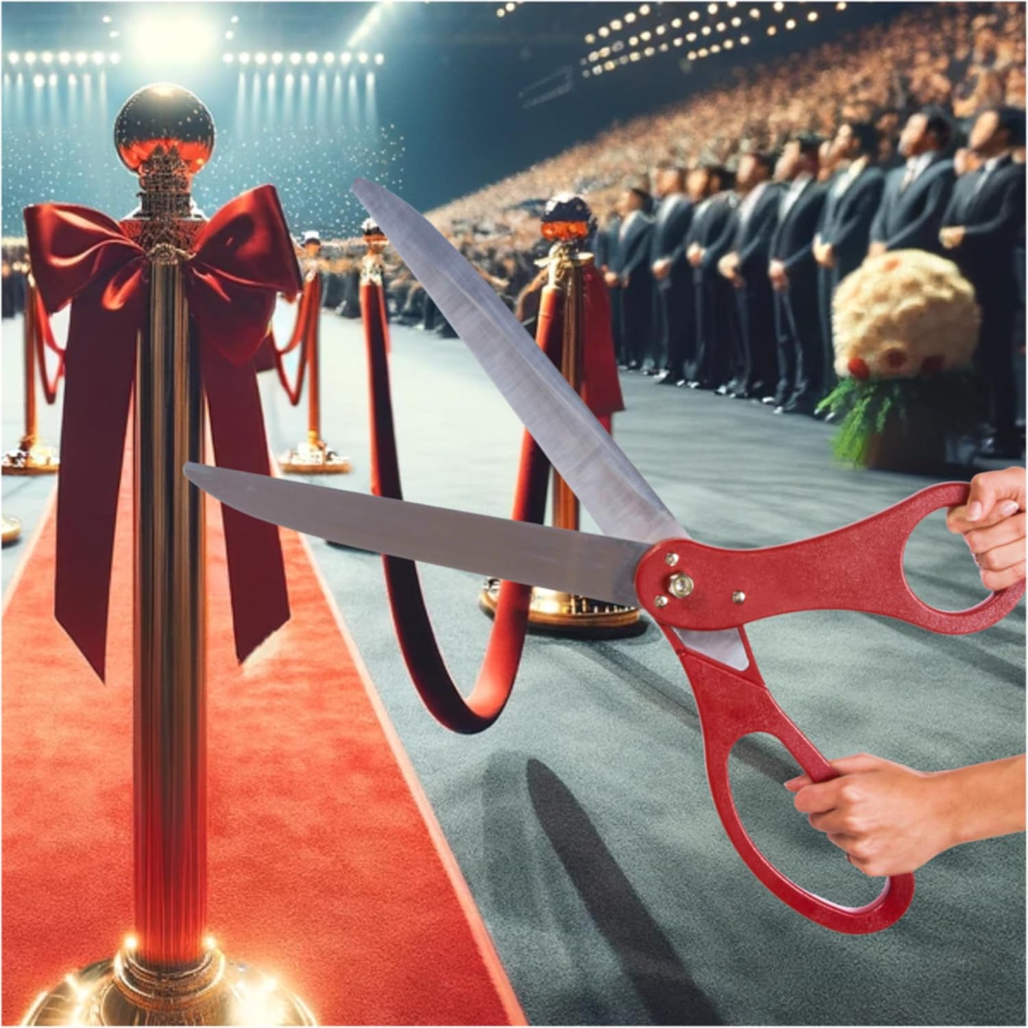 Big Ribbon Cutting Ceremony Kit 30 Inch Red Scissors
