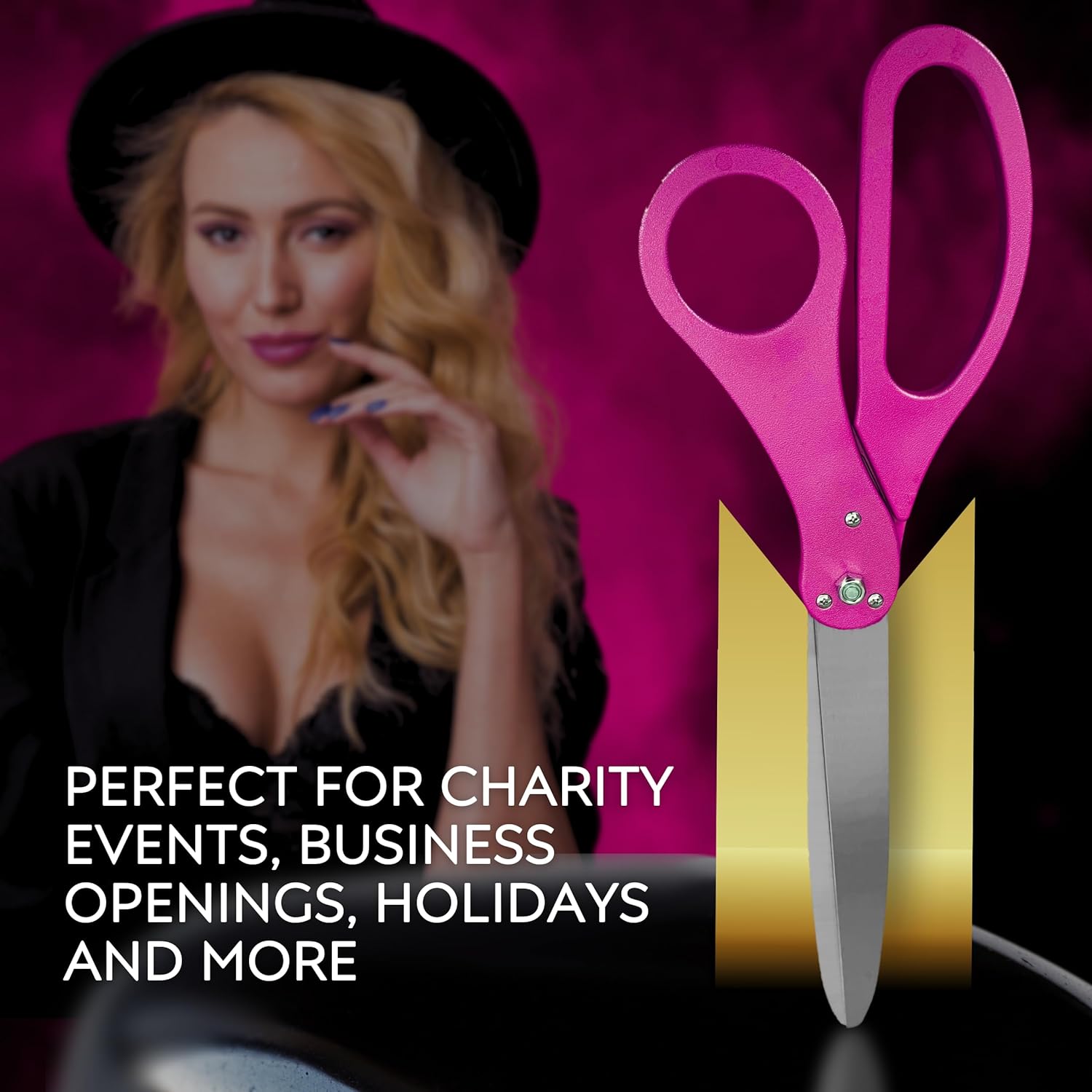 Pink Grand Opening Ribbon Cutting Kit with 25 Scissors