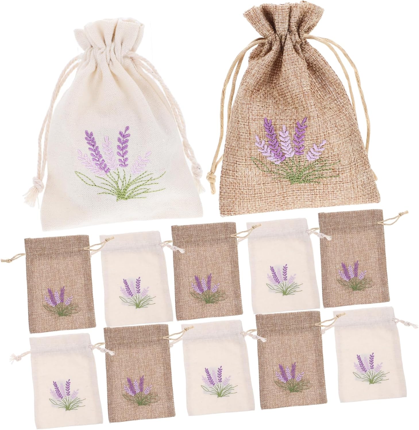 Cabilock 12pcs Lavender Sachet Bags Drawstring Empty Packaging Pouches