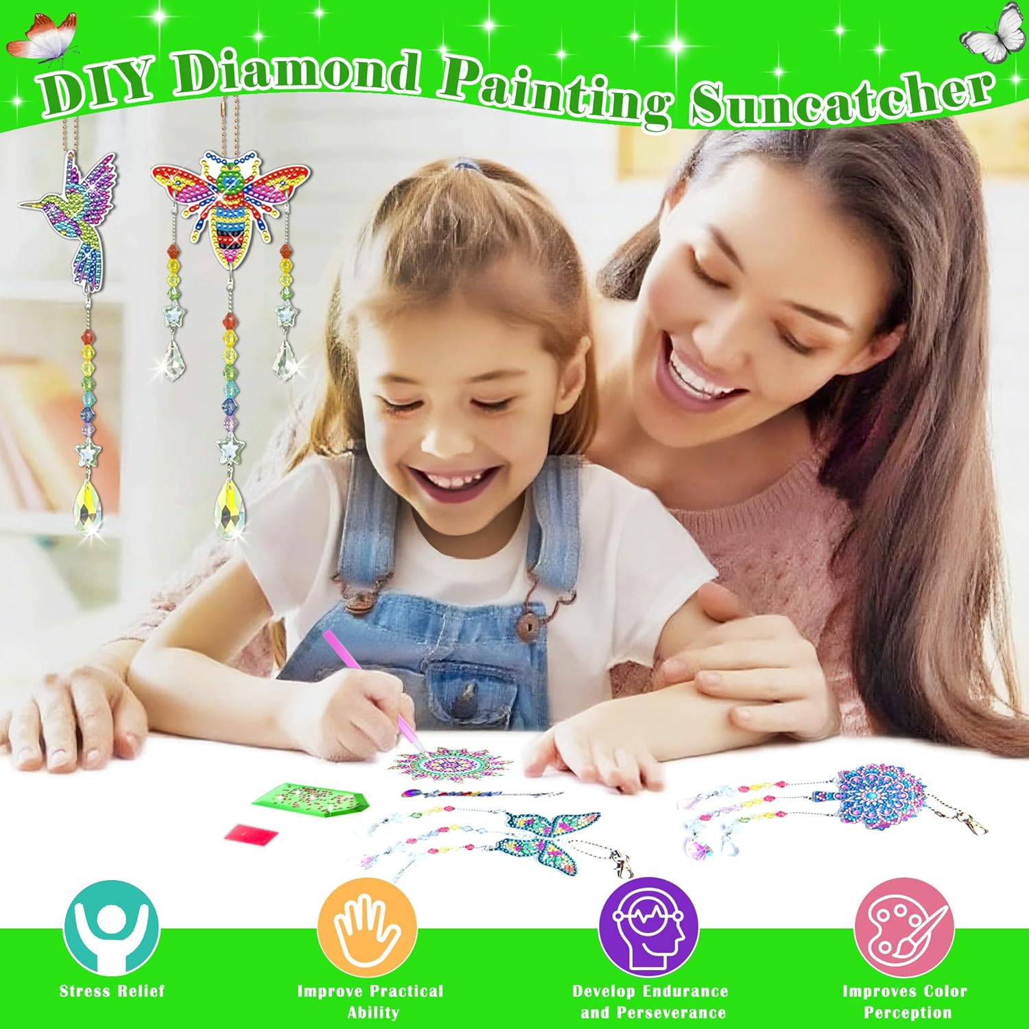 4pcs Diamond Painting Kit for Kids Ages 8-12