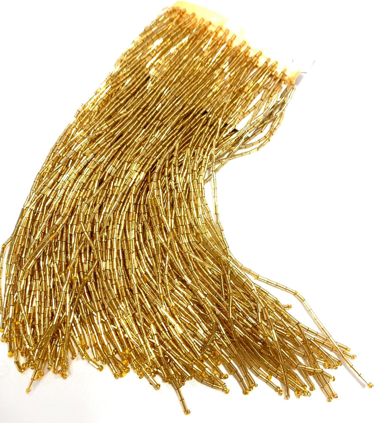 12 Inches Gold Luxury Glass Beaded Lace Trim with Tassel Fringe