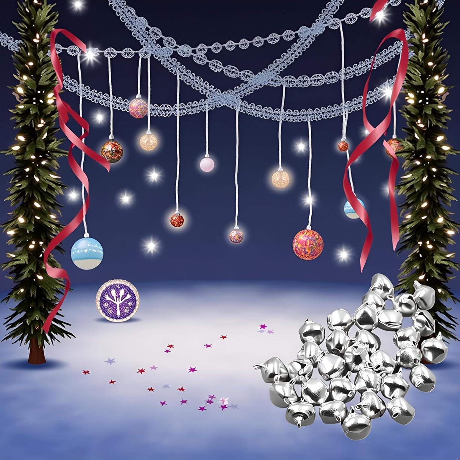 100Pcs Silver 6mm Jingle Bells for Crafts and Decorations