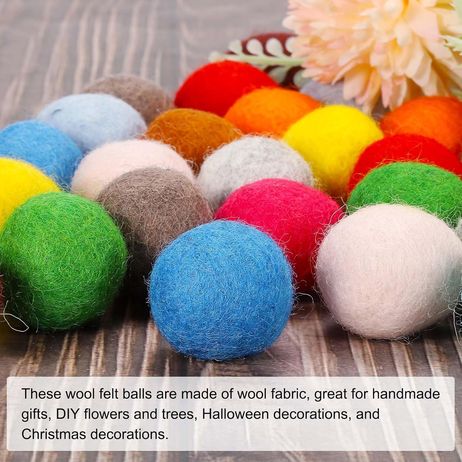 PATIKIL Wool Felt Balls Light Yellow 3cm Pack of 20
