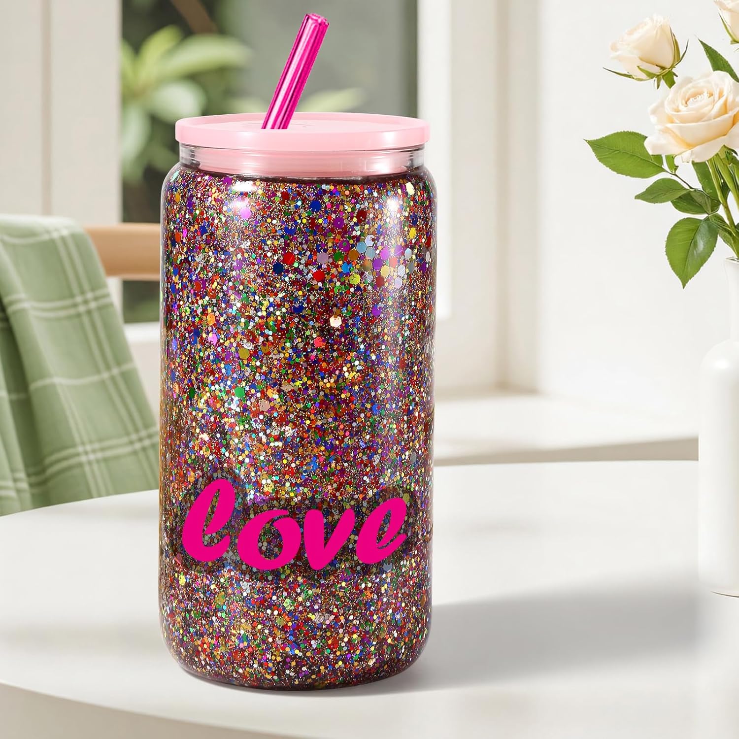 Rainbow Glitter Snow Globe Tumbler Kit