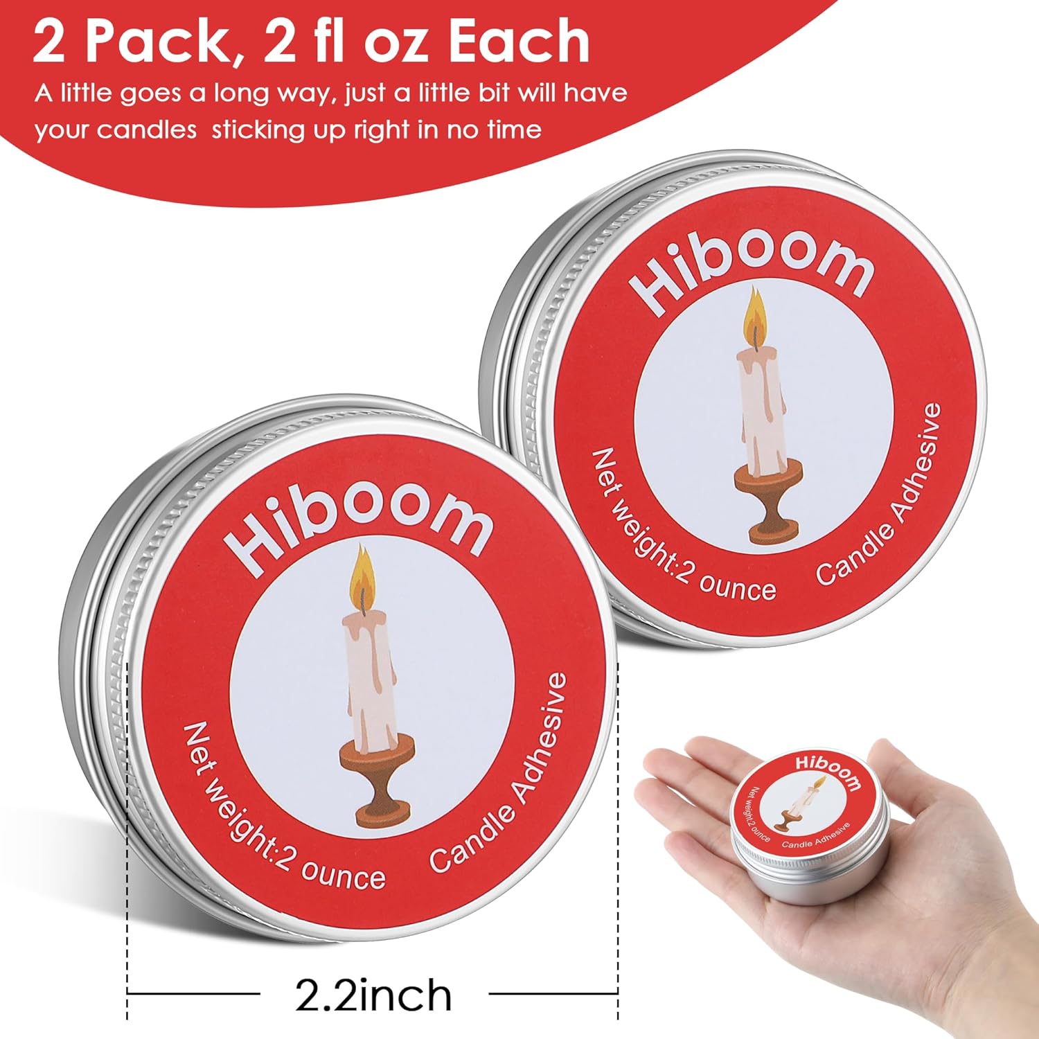 Enhon Candle Stick Glue for Taper Candles 2 Pack 4 Oz Total