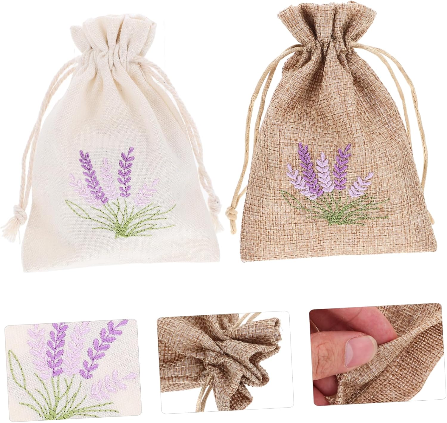 Cabilock 12pcs Lavender Sachet Bags Drawstring Empty Packaging Pouches