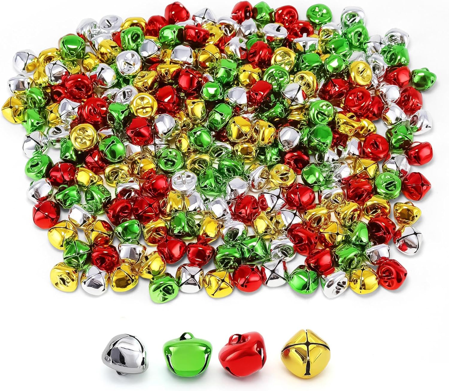 120 Pcs Jingle Bells DIY Christmas Decorations