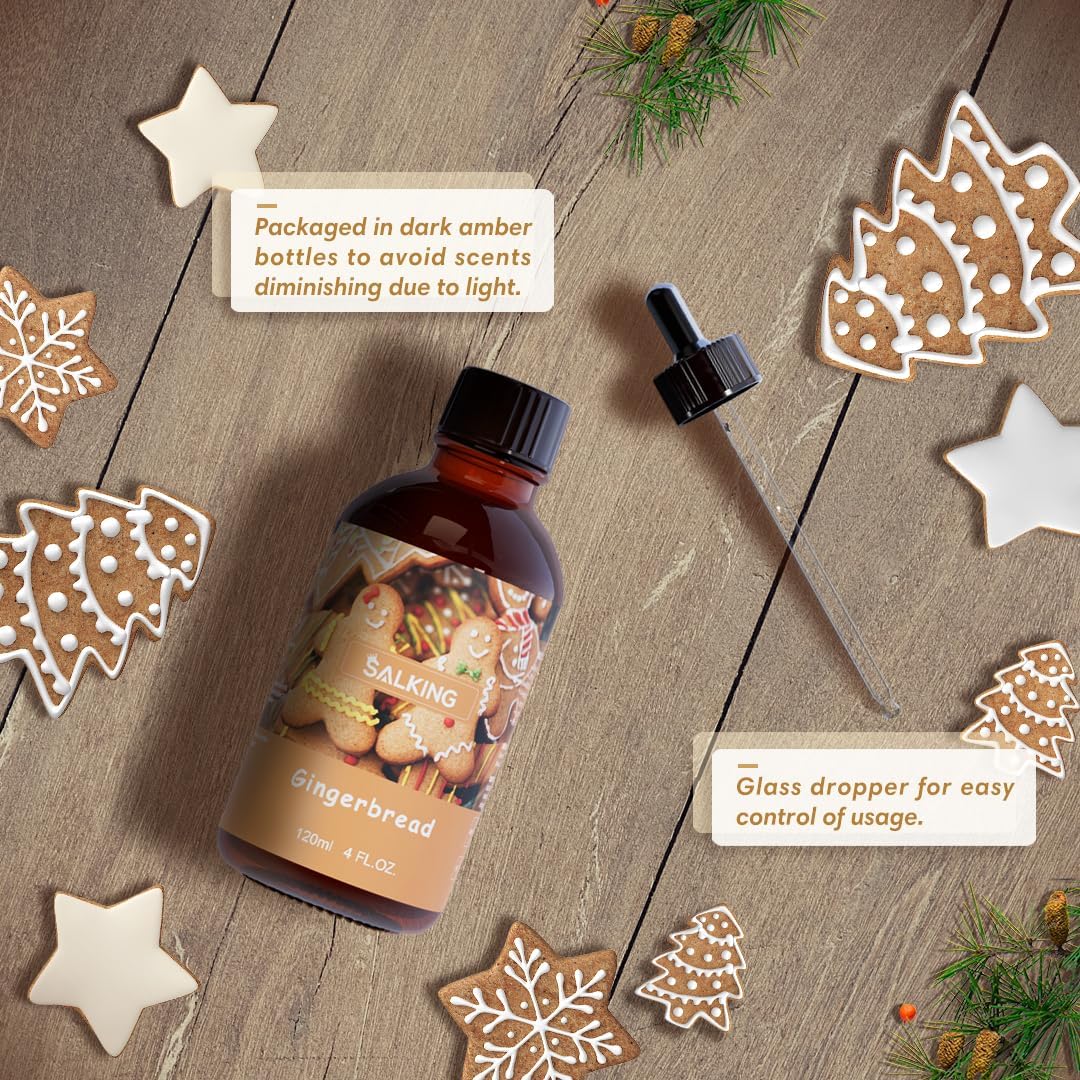 SALKING Gingerbread Fragrance Oil 120ml for Candle Diffuser and Soap Making