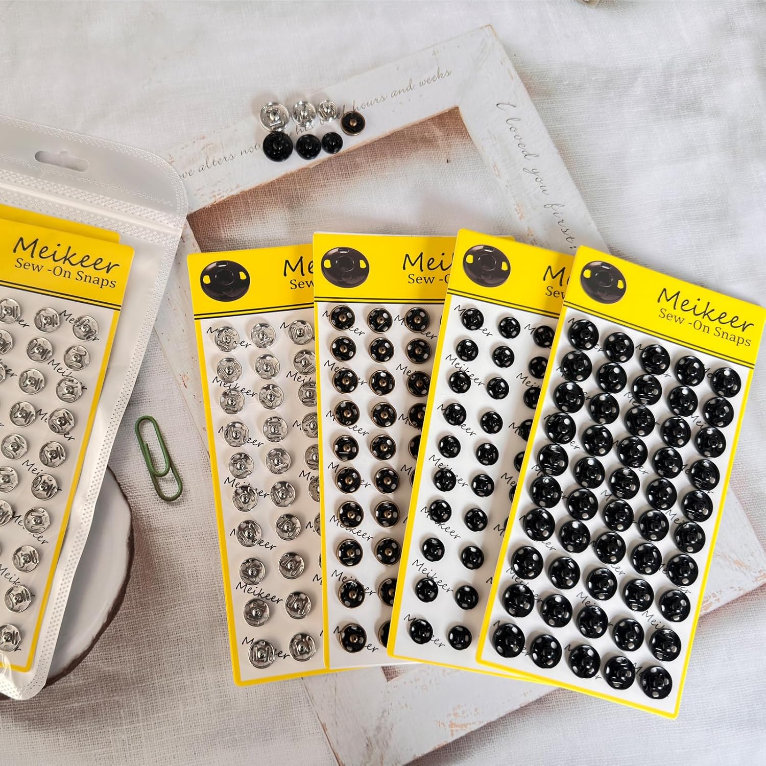Meikeer 100 Set Sewing Snaps Fasteners Kit